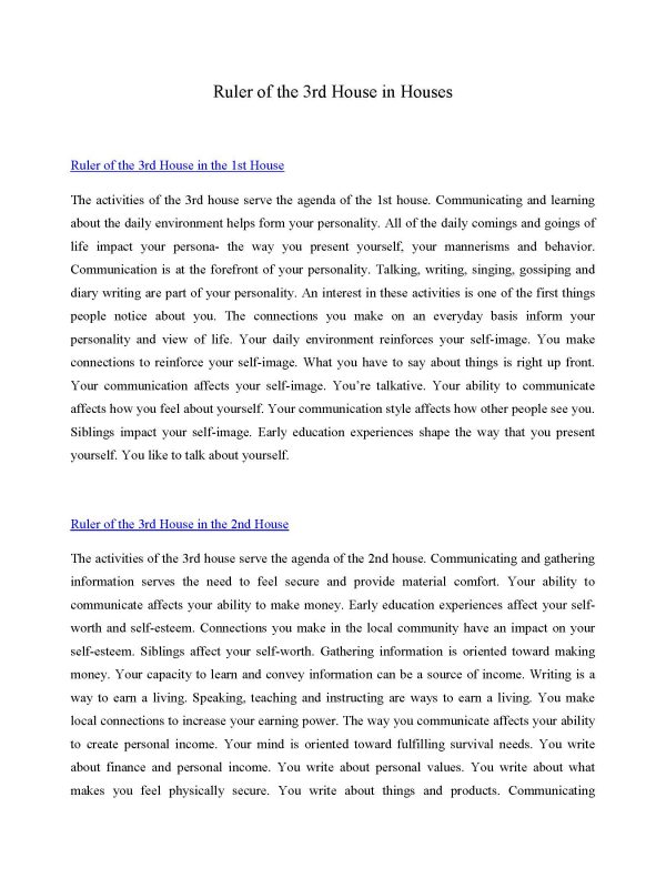 Rulers of Houses in Houses by AstroFix