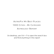 My Best Places Around the World Astrology Report