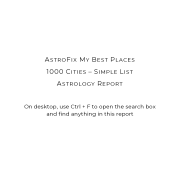 My Best Places Around the World Astrology Report