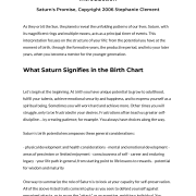 Saturn’s Promise Lifetime Astrology Report