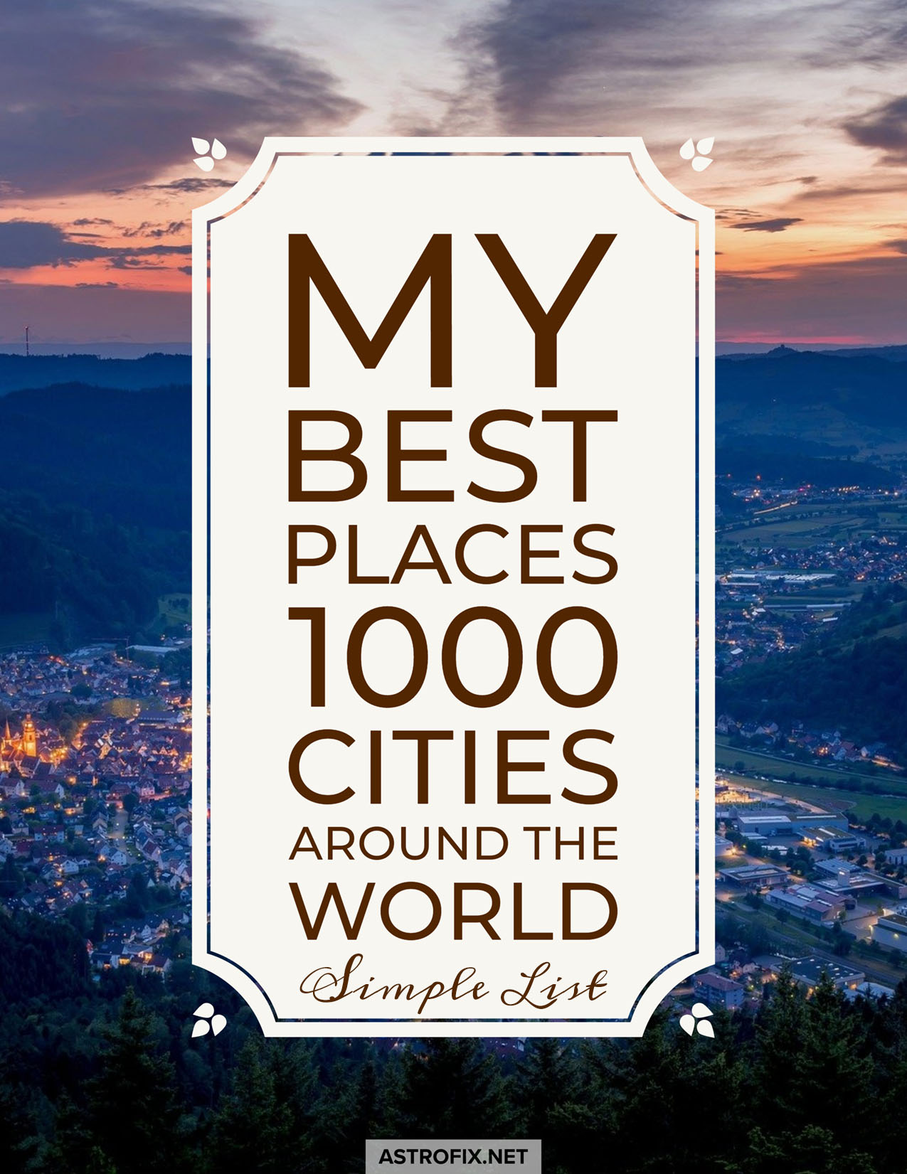 My Best Places 1000 Cities Around the World Astrology Report