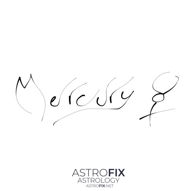 AstroFix.net Hand Drawn Mercury Astrology Glyph and Script