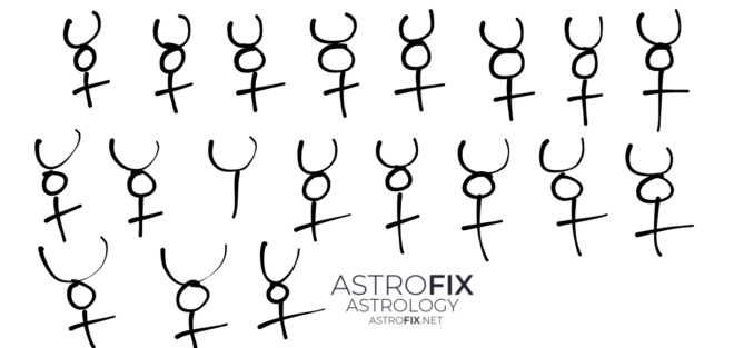 AstroFix.net Hand Drawn Mercury Astrology Glyphs