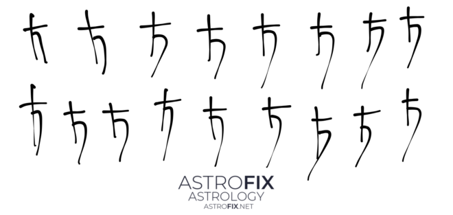 AstroFix.net Hand Drawn Saturn Astrology Glyphs