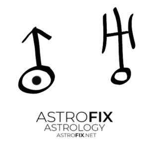 Hand drawn Uranus astrological glyphs
