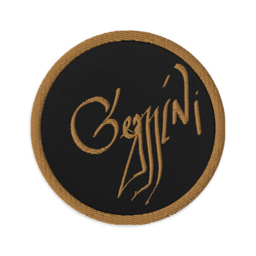 Gemini Astrology Calligraphic Embroidered patches