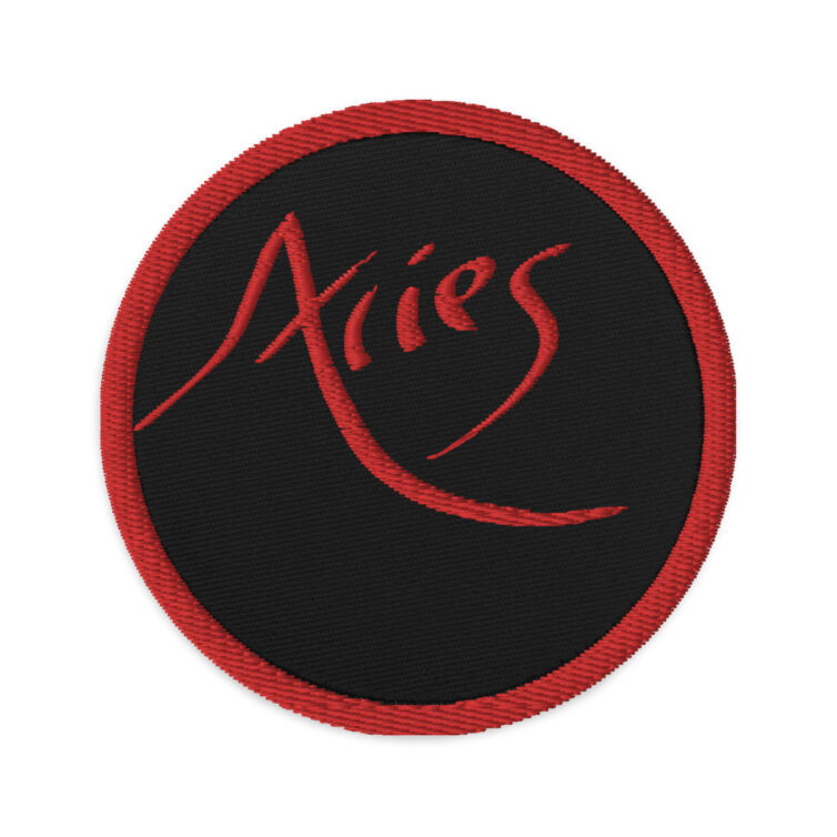 Aries Zodiac Sun Sign Calligraphy Embroidered patches
