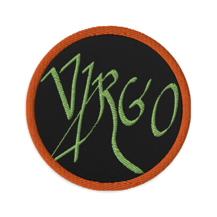 Virgo Zodiac Sun Sign Astrology Calligraphy Script Embroidered patches