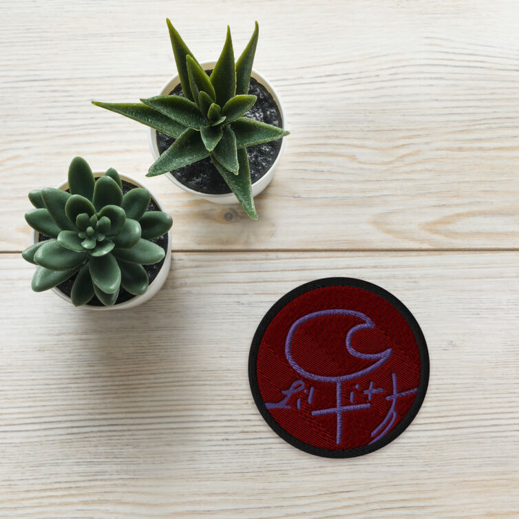 Black Moon Lilith Astrology Glyph Symbol Embroidered patches