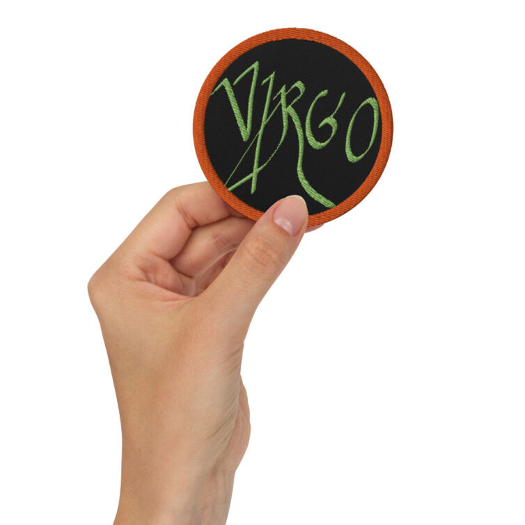 Virgo Zodiac Sun Sign Astrology Calligraphy Script Embroidered patches