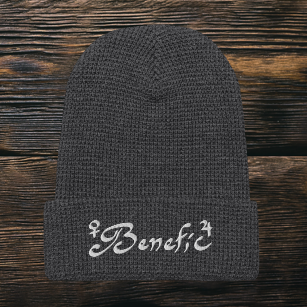 Benefic Embroidered Waffle Beanie
