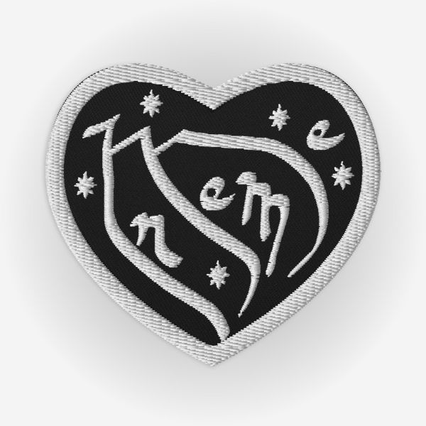 Mneme Muse of Memory Embroidered Heart Patch