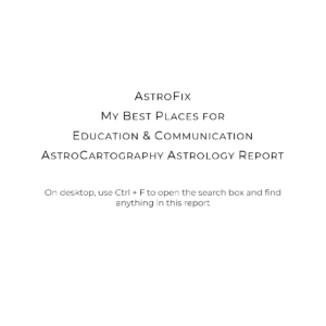 My Best Places for Education AstroCartography Report