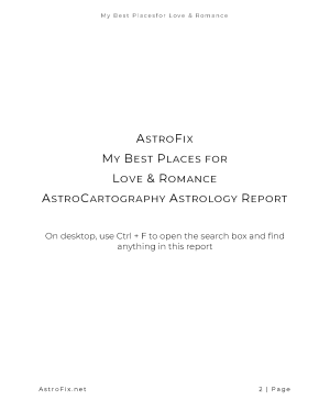 My Best Places for Love AstroCartography Report