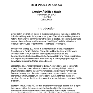 Our Best Places AstroCartography Report for Three