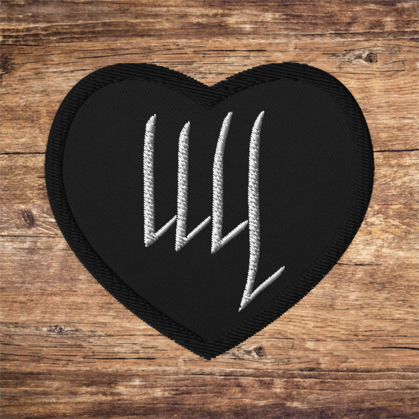 Lilith Symbol Embroidered Heart Patch