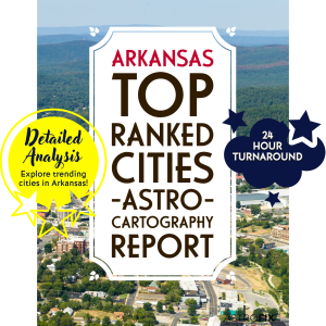 Arkansas Top Ranked Cities AstroCartography Report