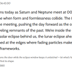 Daily Artifact — February 20, 2026 (Pisces Season + Saturn–Neptune Conjunction at 00° Aries)
